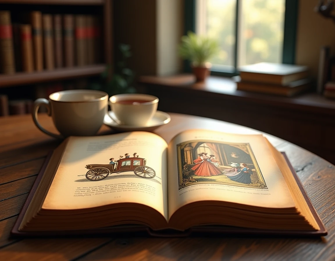 Comparaison d'un livre ancien illustré du conte de Cendrillon de Perrault et d'une version moderne colorée style Disney posés sur une table en bois