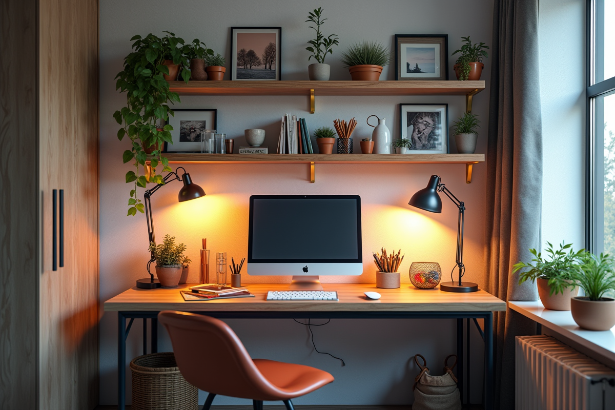 bureau étagère
