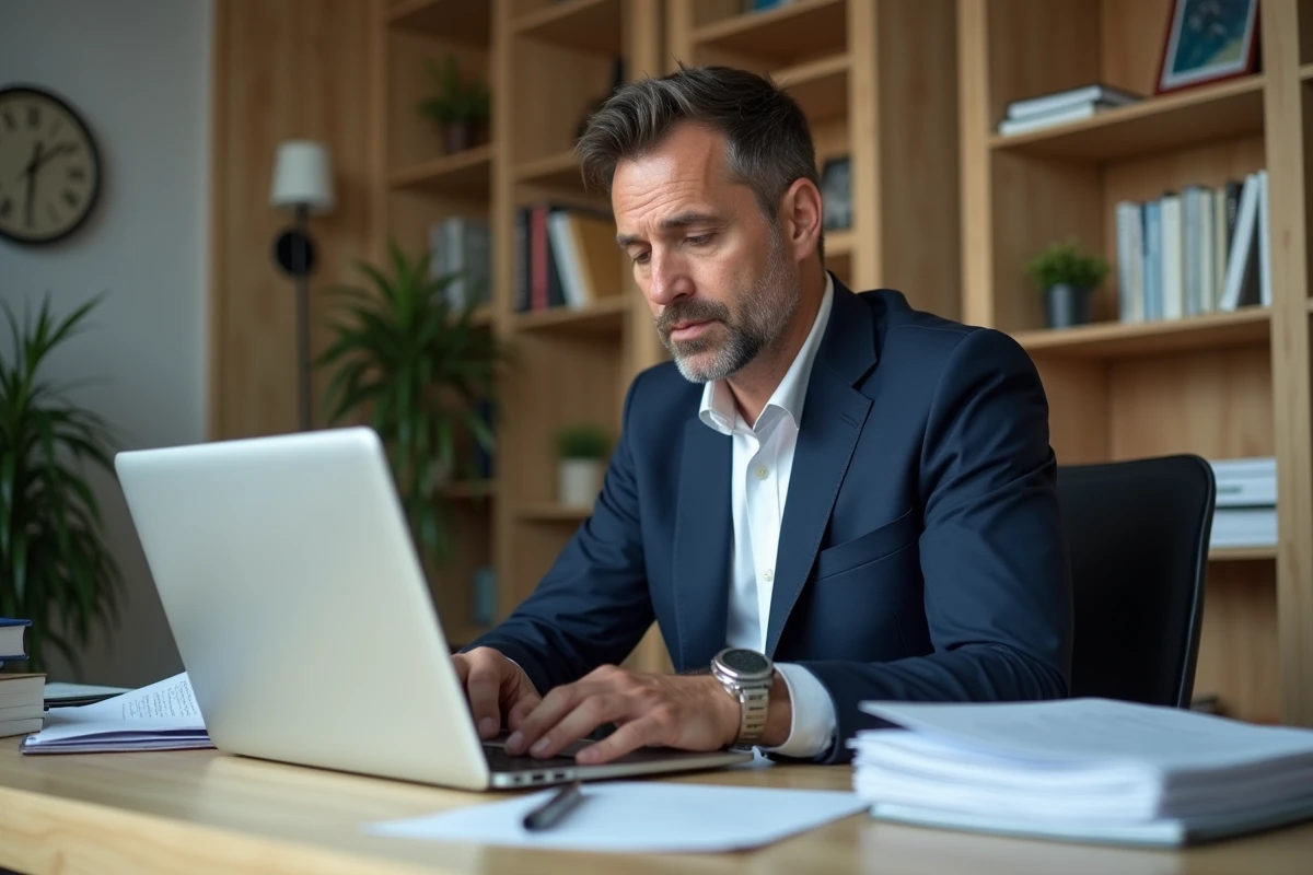 Homme d'affaires concentré sur un formulaire de plainte