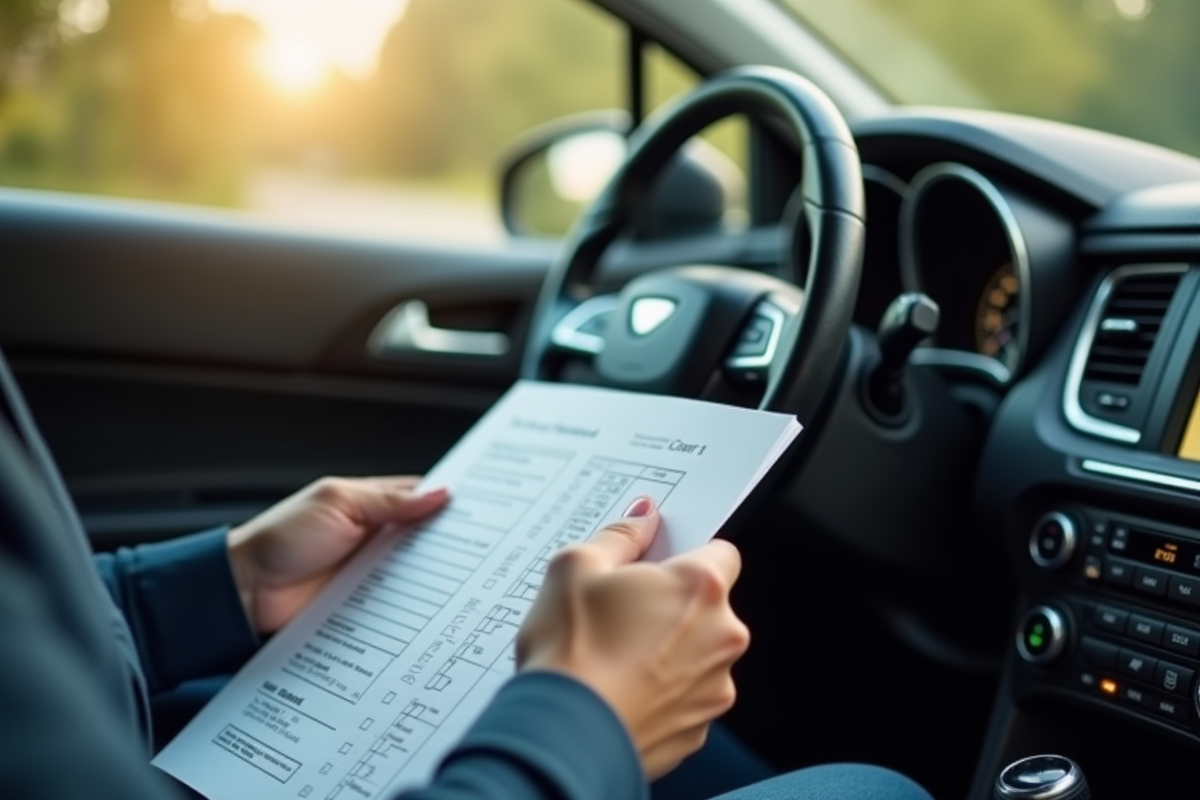 Main tenant une checklist sur le tableau de bord d